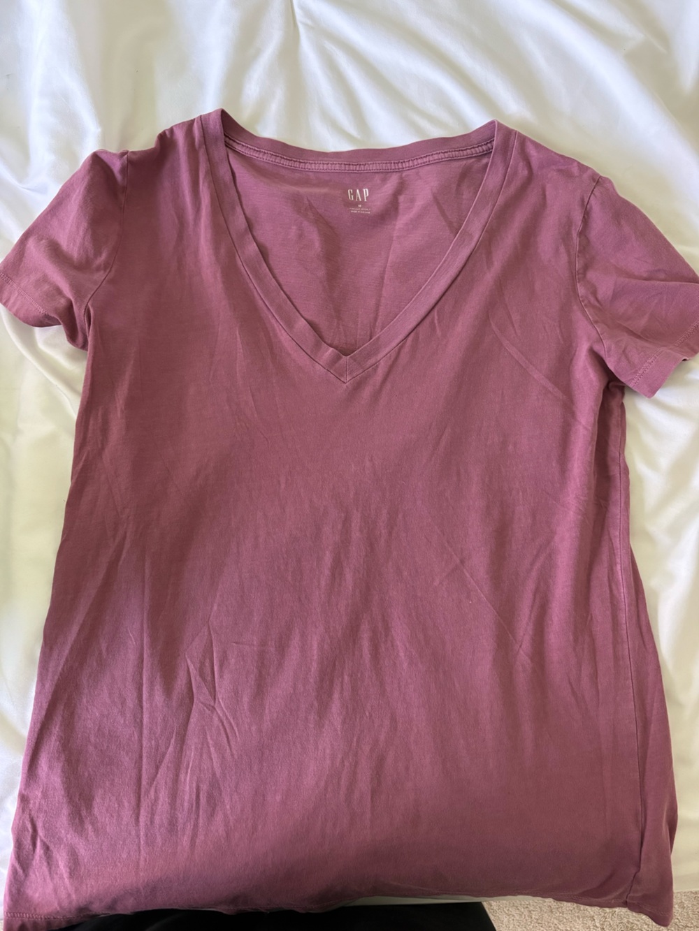 GAP Women's Short Sleeve V-Neck Tee in Dusty Rose